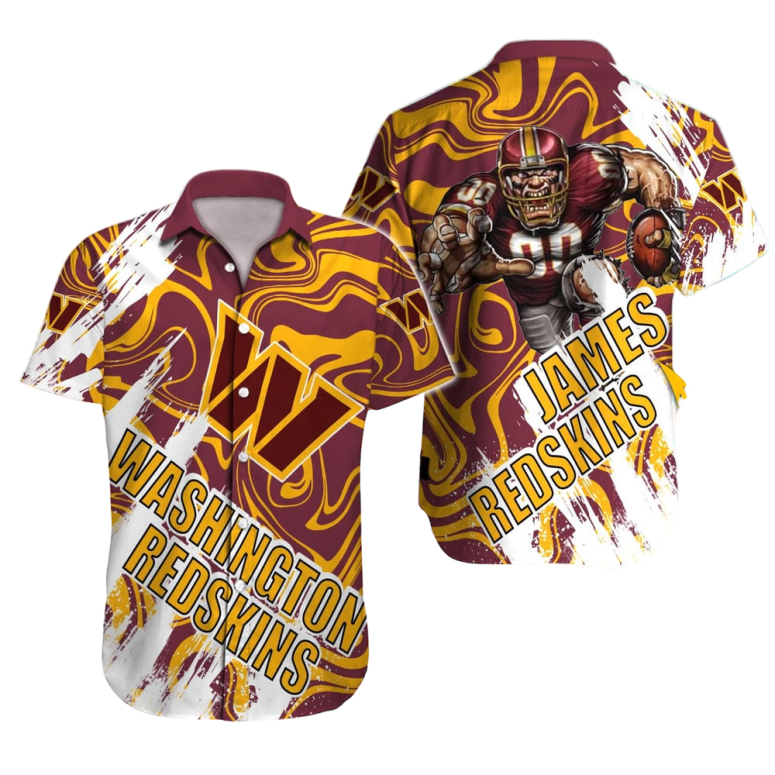 Personalized Washington Commanders Swirl Blitz Hawaiian Shirt