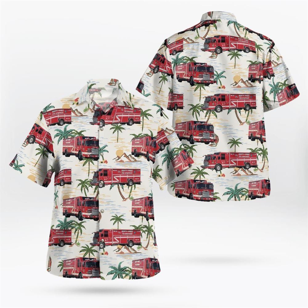 Perth Amboy Fire Department, Perth Amboy, NJ, Perth Amboy Fire Department Hawaiian Shirt - Gifts For Firefighters In Perth Amboy, NJ