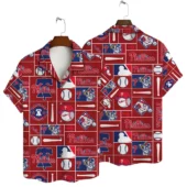 Philadelphia Phillies Retro Baseball Patchwork Hawaiian Shirt