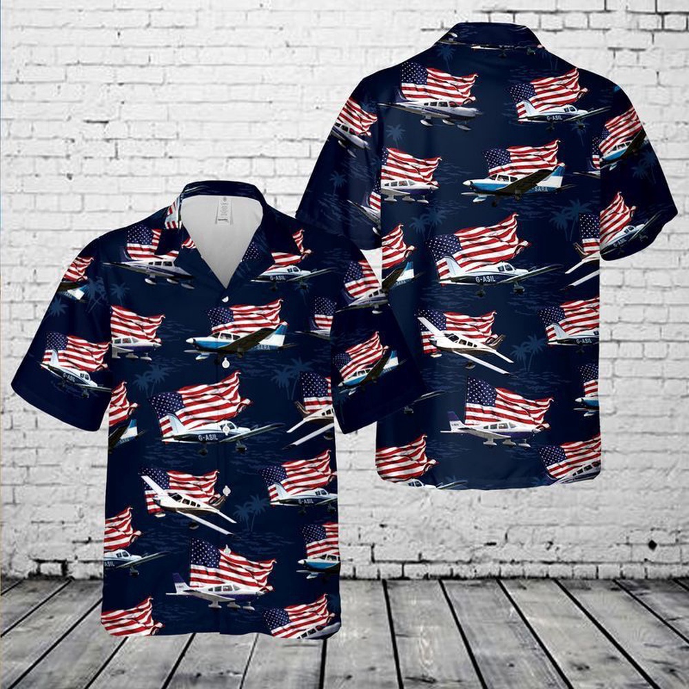 Piper Pa-28 Cherokee Hawaiian Fourth Of July Shirt, 4th Of July Hawaiian Shirt, 4th Of July Shirt