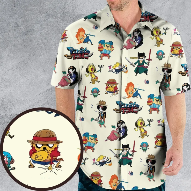 Pirate Time One Piece Adventure Time Mashup Hawaiian Shirt