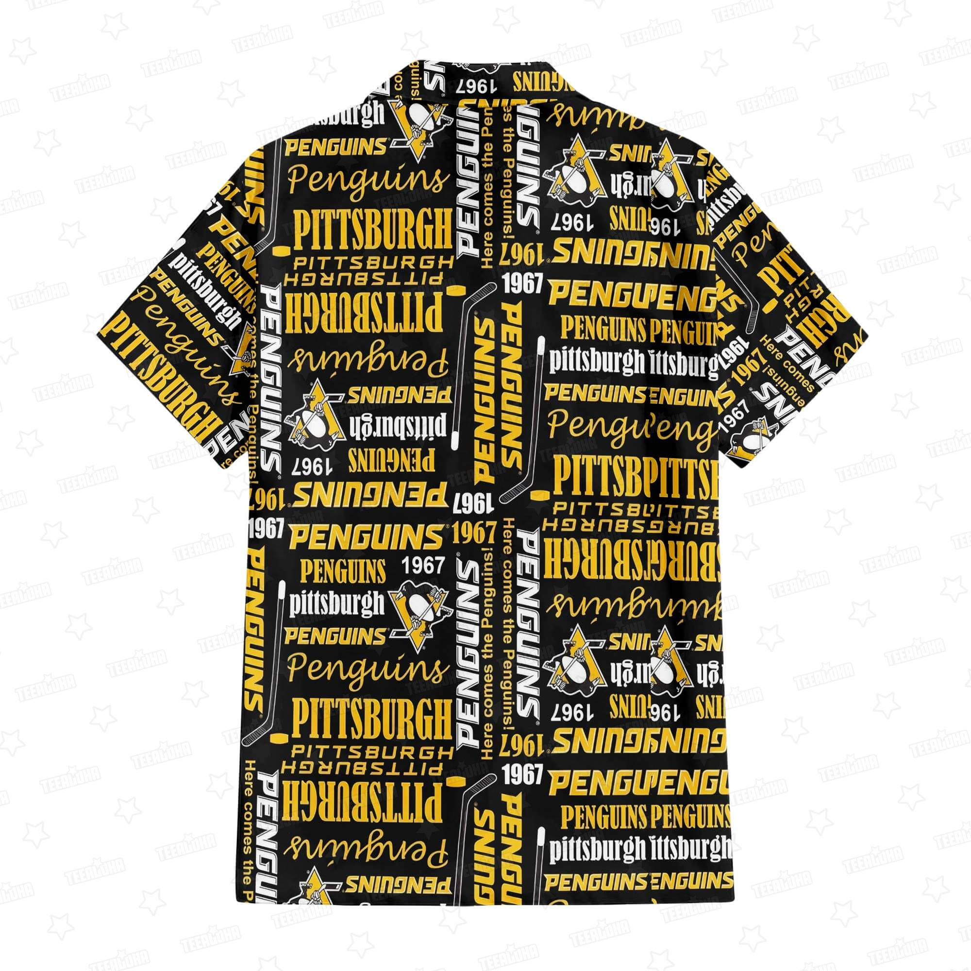 Pittsburgh Penguins Iconic Typography Hawaiian Shirt