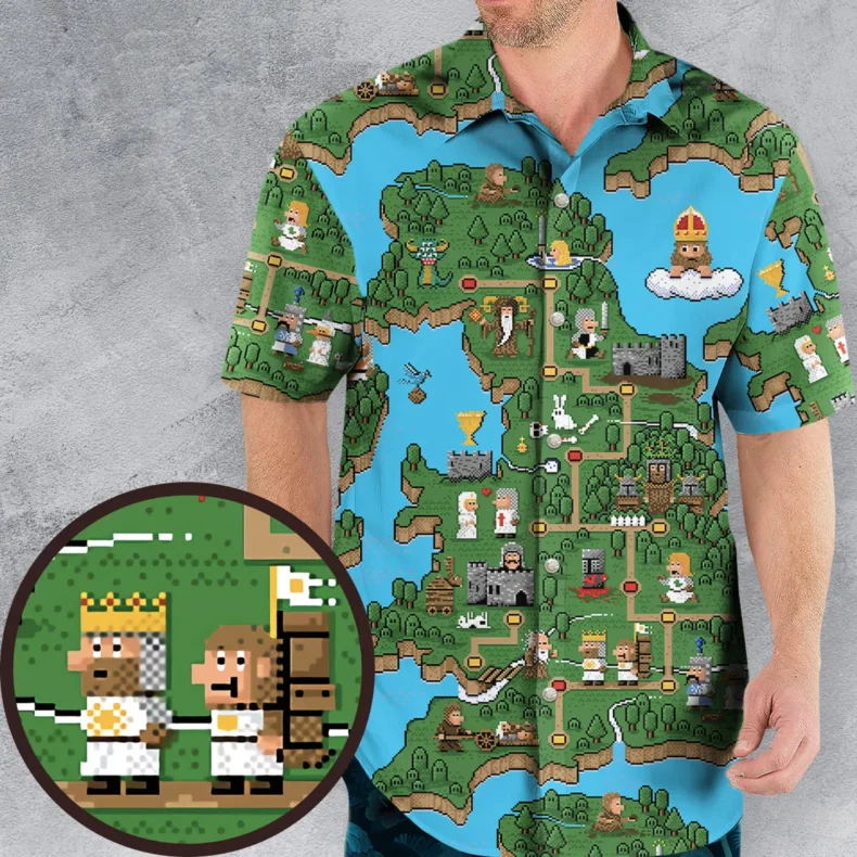 Pixel Art Python Monty Python Hawaiian Shirt