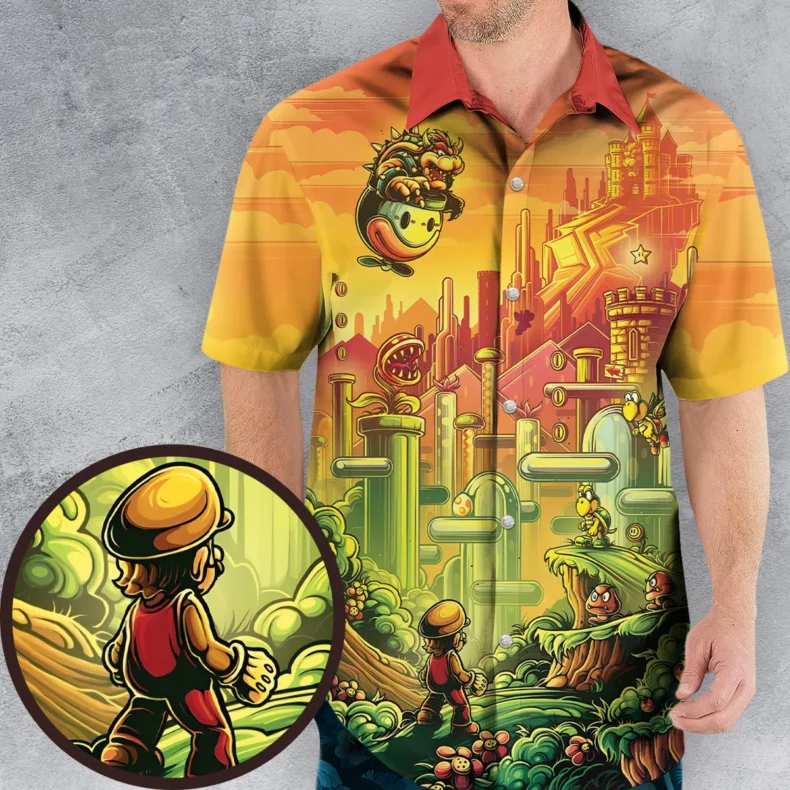 Plumber Kingdom Super Mario Hawaiian Shirt