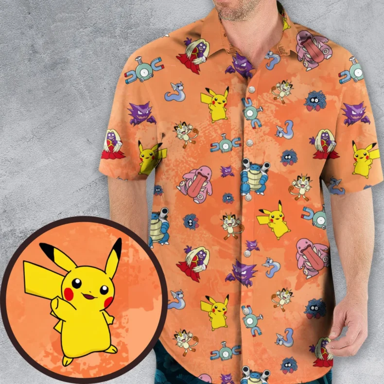 Pokemon Character Scatter Hawaiian Shirt