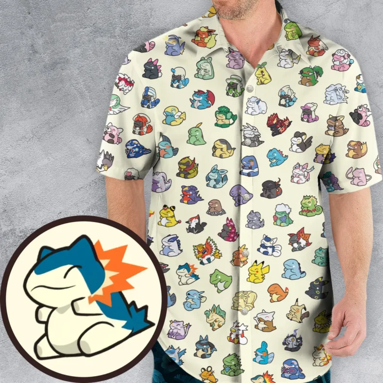 Pokemon In Substitute Style Hawaiian Shirt