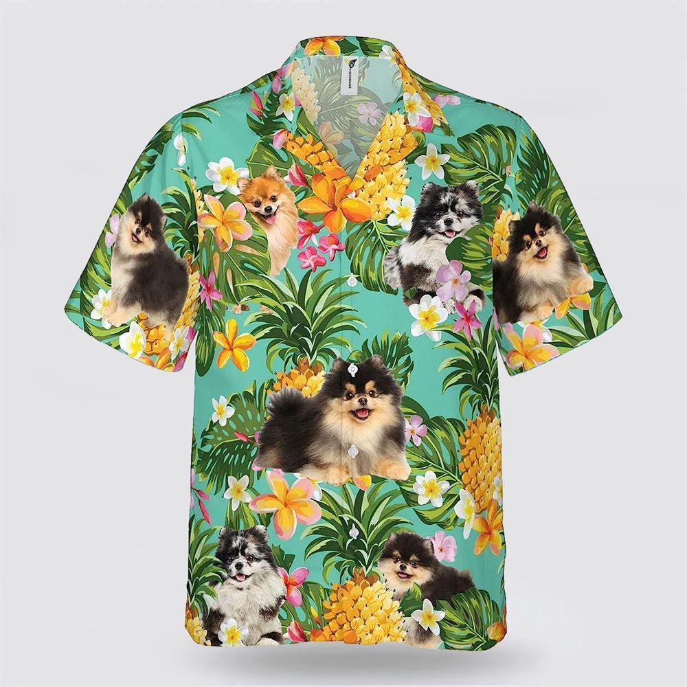 Pomeranian On The Flower BananaTropic Background Hawaiian Shirt - Pet Lover Hawaiian Shirts