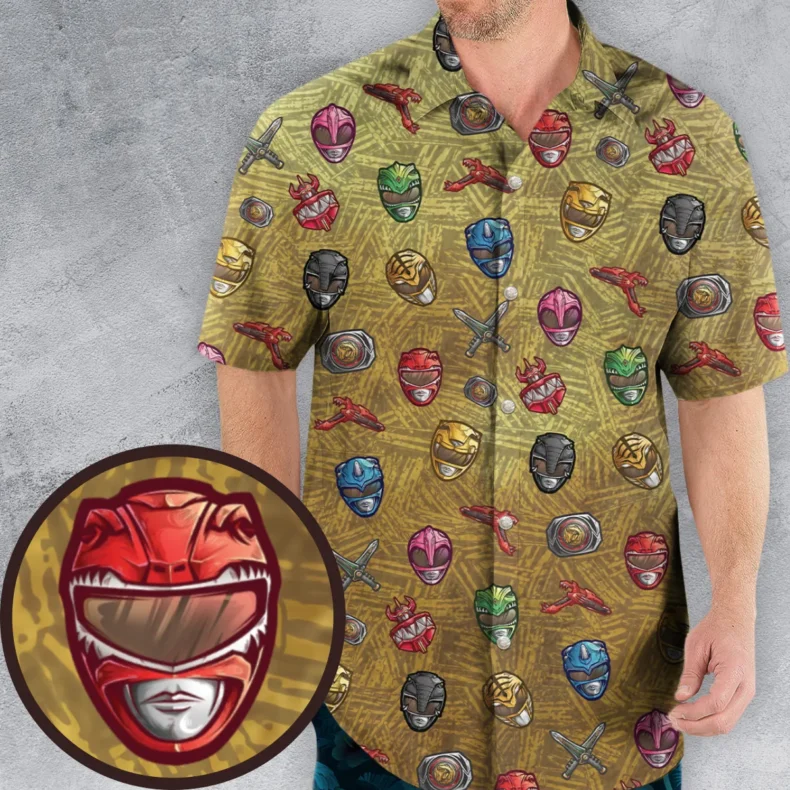 Power Team Mighty Morphin Power Rangers Hawaiian Shirt