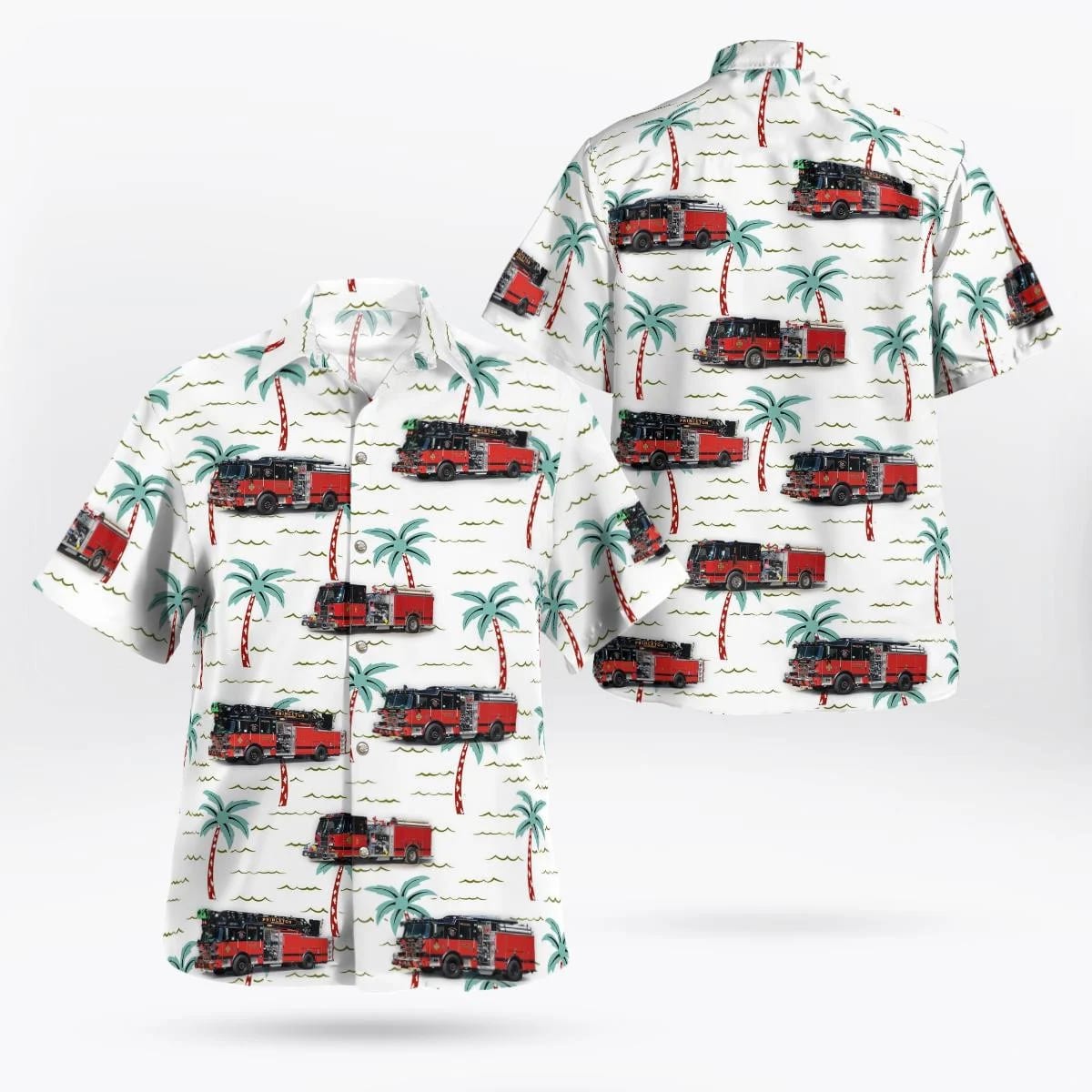 Princeton, New Jersey, Princeton Fire Department Hawaiian Shirt - Gifts For Firefighters In Princeton, NJ