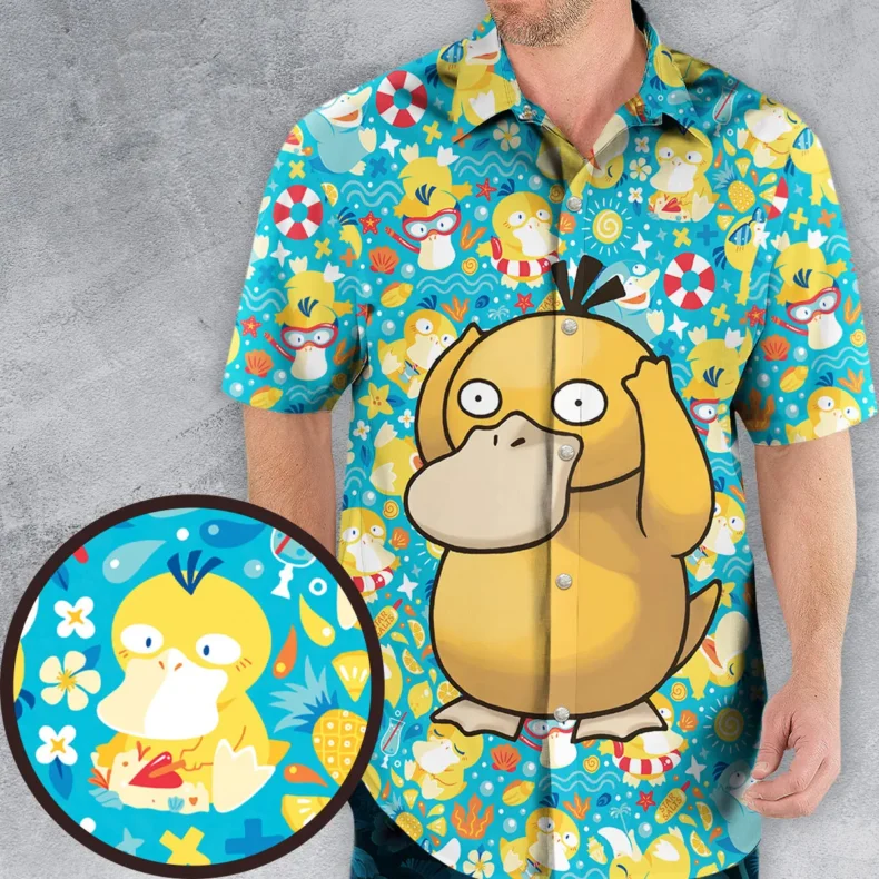 Psyduck Power Pokemon Hawaiian Shirt