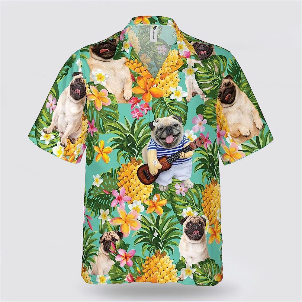 Pug On The Flower BananaTropic Background Hawaiian Shirt - Pet Lover Hawaiian Shirts
