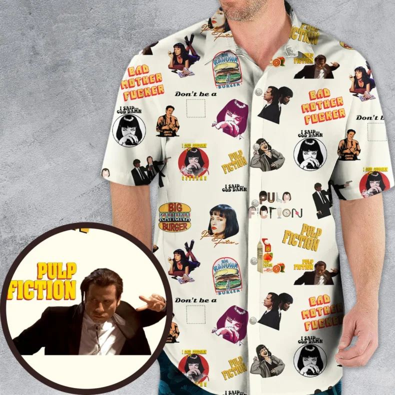 Pulp Fiction Pattern Hawaiian Shirt