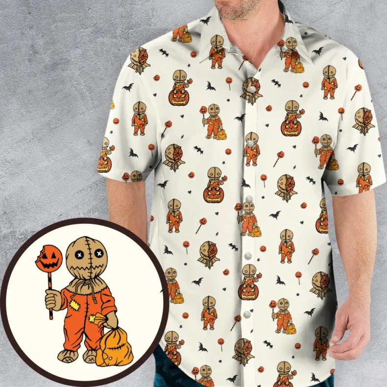 Pumpkin Sam Trick 'r Treat Horror Hawaiian Shirt