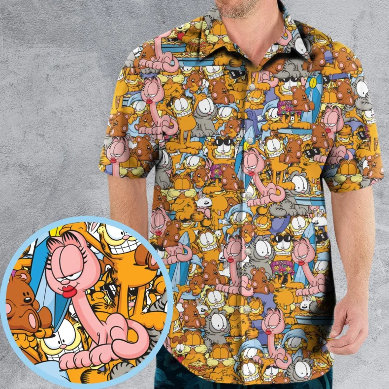 Purr-fect Garfield Hawaiian Shirt