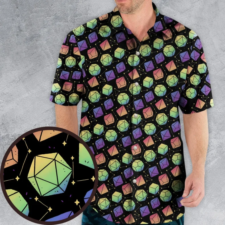 Rainbow Galaxy DnD Hawaiian Shirt