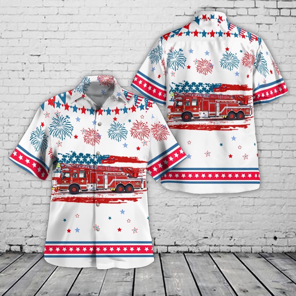 Red Oak, Texas, Red Oak Fire Department, 4th Of July Hawaiian Shirt, Texas Hawaii Shirt, Texas Shirt