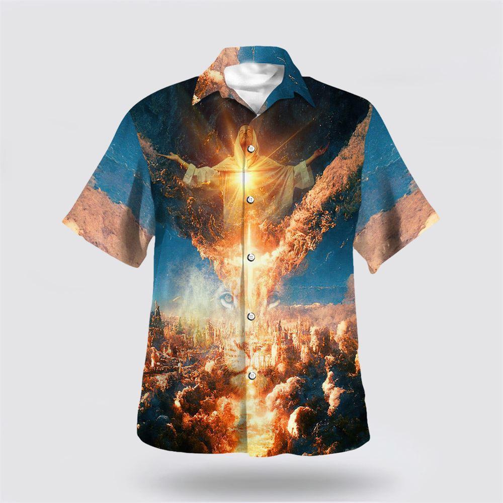 Resurrection Of Jesus Lion Hawaiian Shirts For Men - Gifts For Christian Families