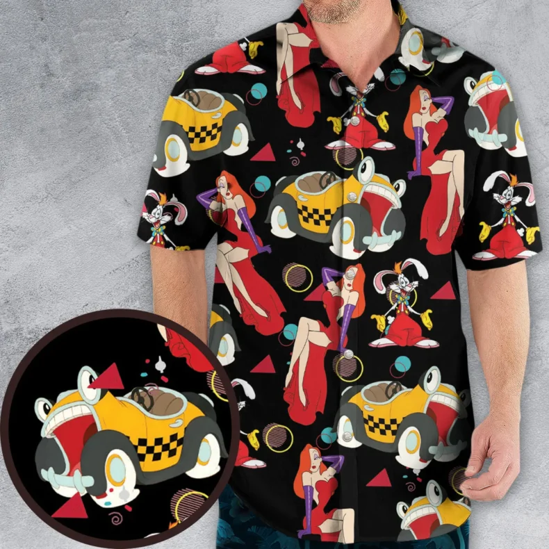Retro 90s Jessica Rabbit Roger Rabbit Hawaiian Shirt