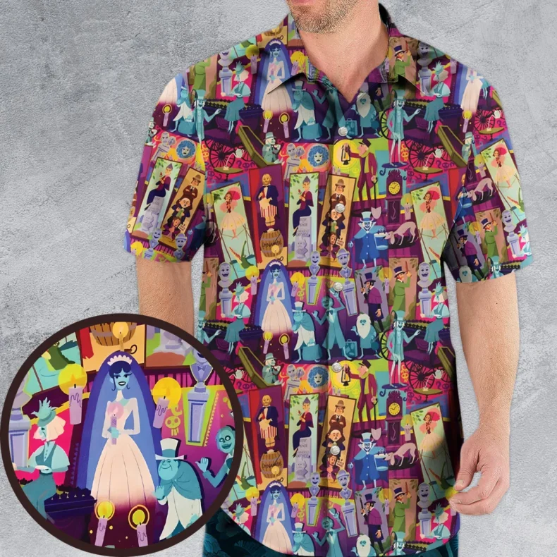 Retro Mansion Collage Hawaiian Shirt