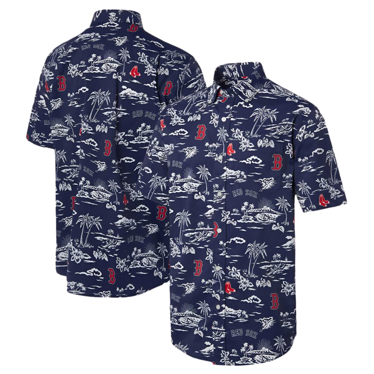 Reyn Spooner Navy Men Boston Red Sox Hawaiian Shirt