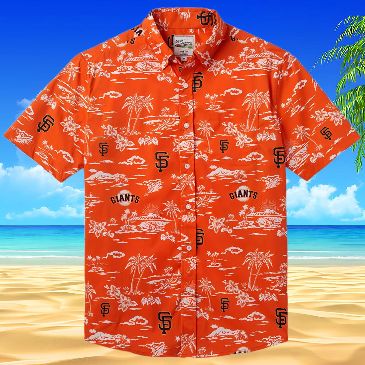 Reyn Spooner San Francisco Giants Hawaiian Shirt Orange