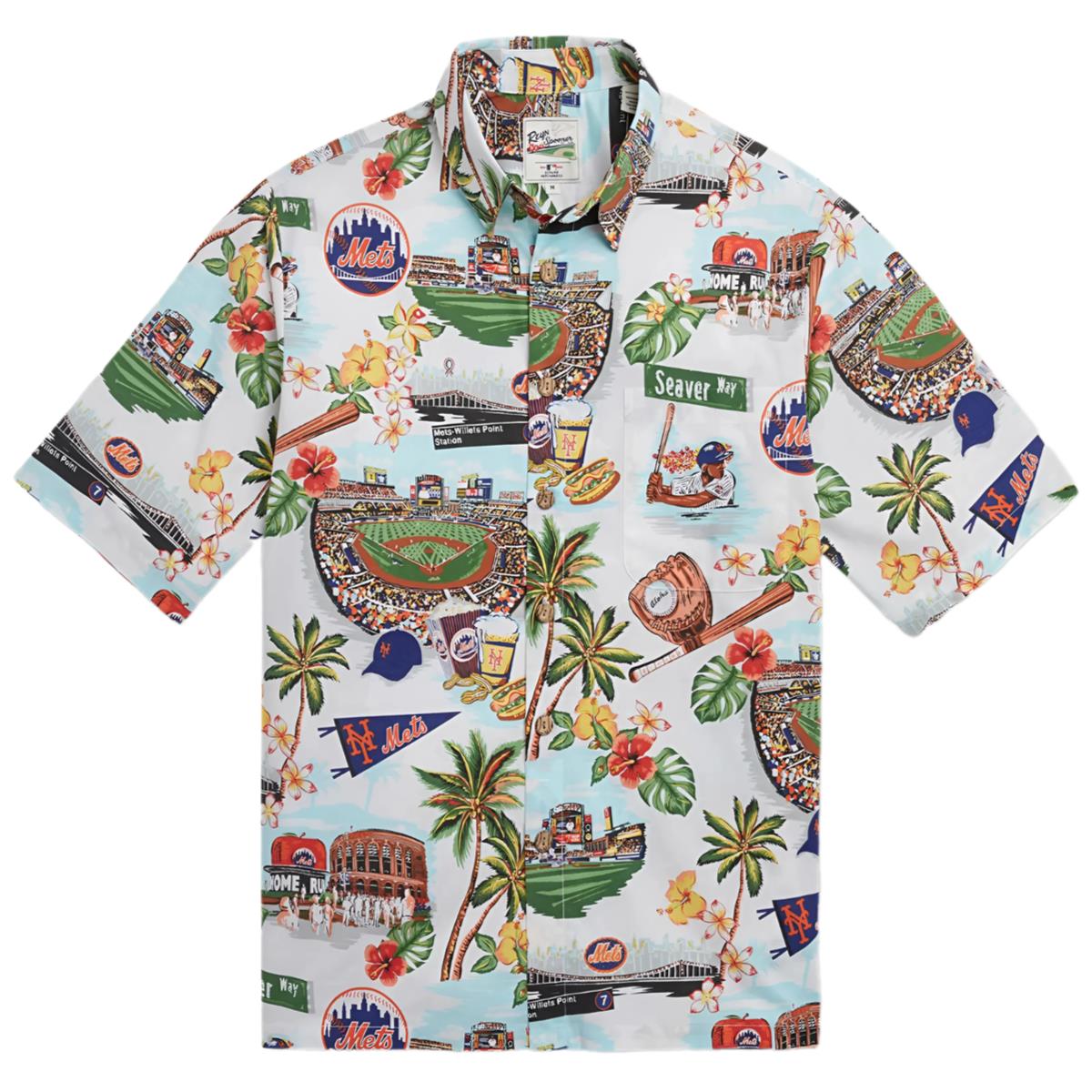 Reyn Spooner Scenic Ny Mets Hawaiian Shirt