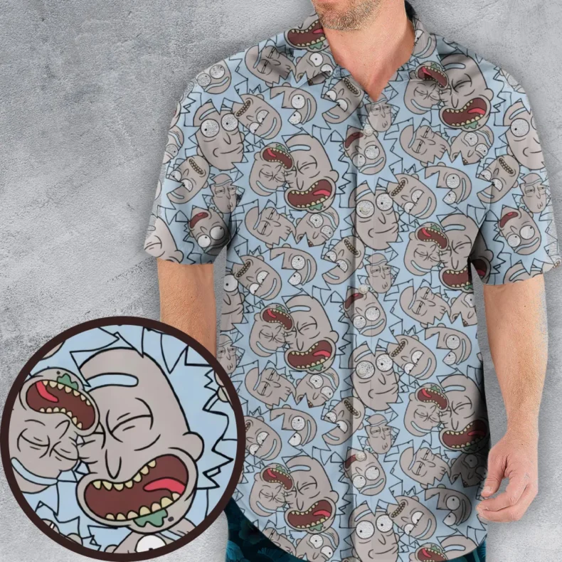 Rick Sanchez Rick and Morty Pattern Hawaiian Shirt