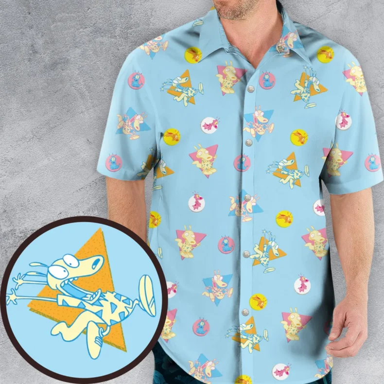 Rocko and Spunky Pattern Rocko's Modern Life Hawaiian Shirt