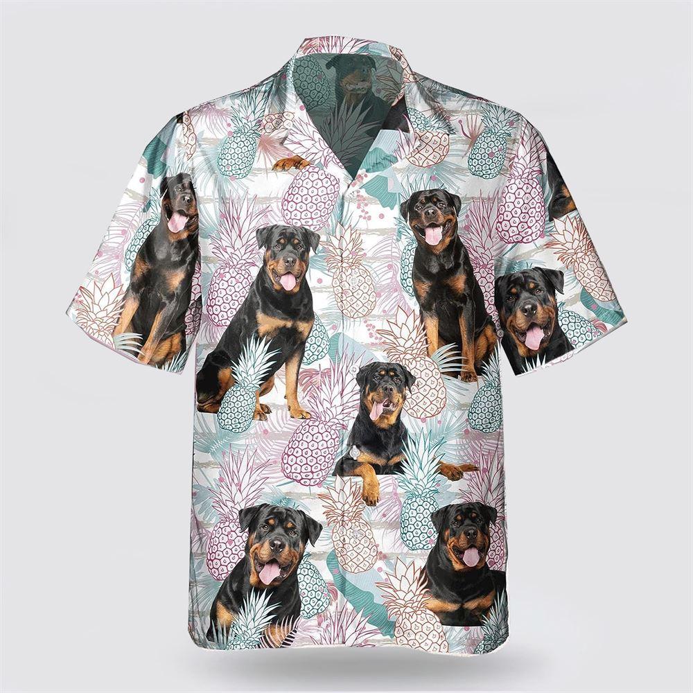 Rottweiler Dog Pineapple Pattern Hawaiian Shirt - Gift For Dog Lover