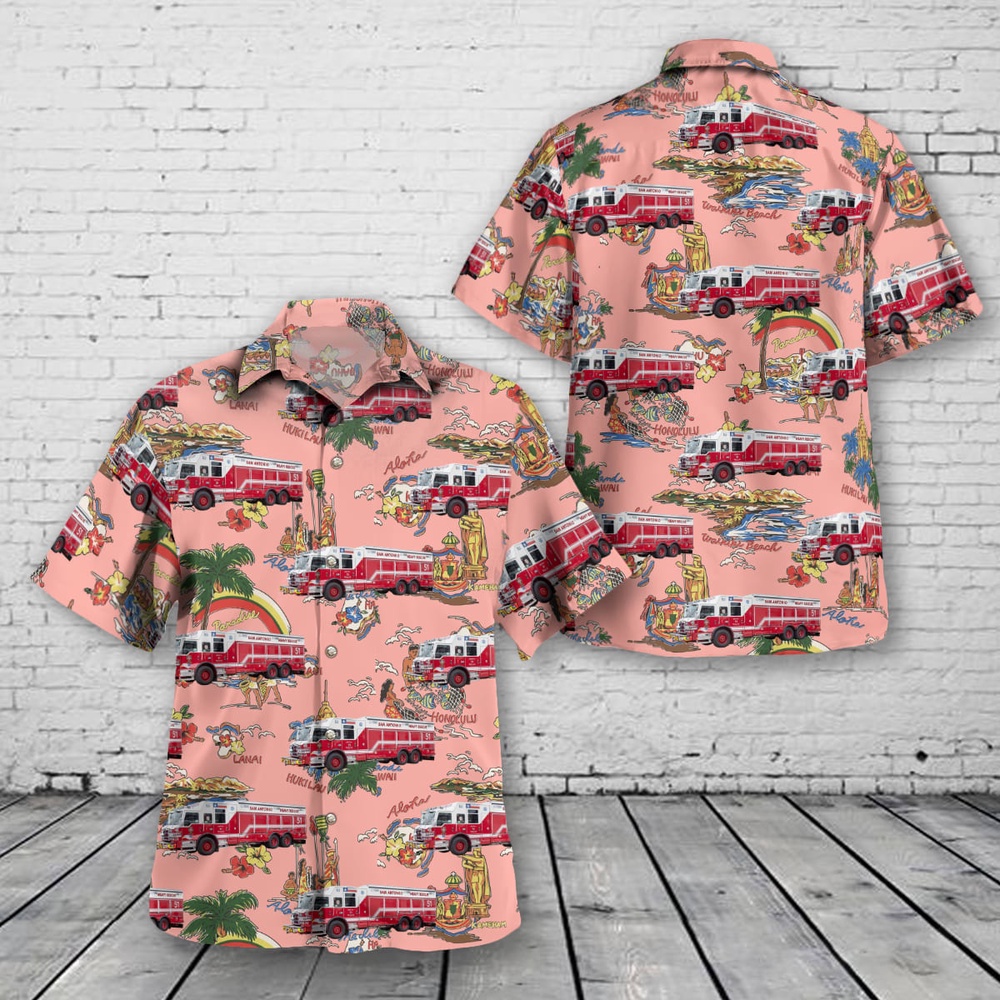 San Antonio Texas San Antonio Fire Department Hawaiian Shirt, Texas Hawaii Shirt, Texas Shirt