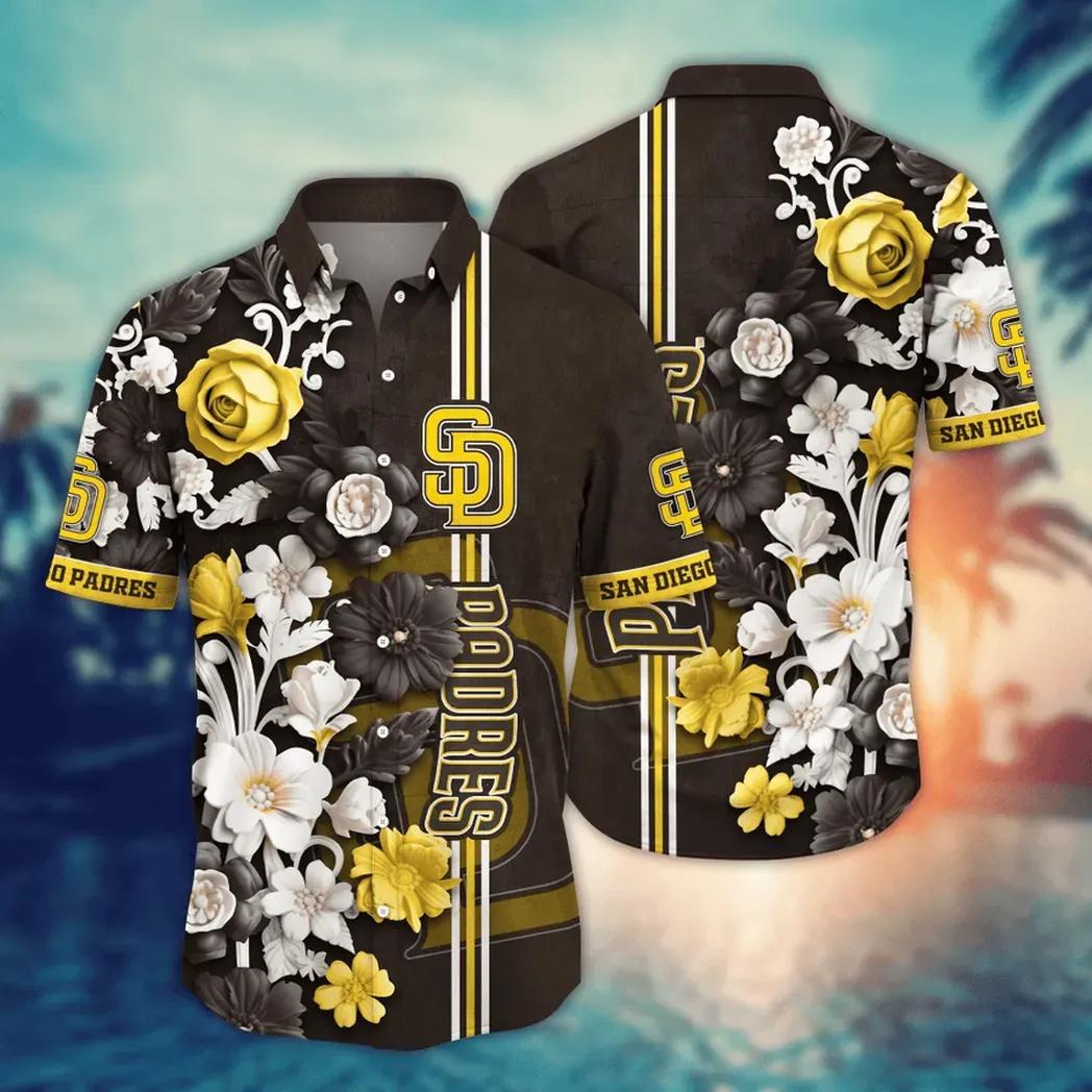 San Diego Padres MLB Flower Aloha Hawaiian Shirt 19, MLB Hawaiian Shirt