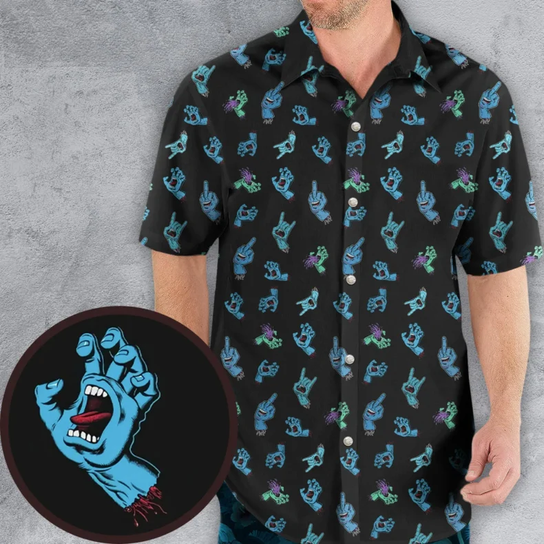 Santa Cruz Screaming Hand Hawaiian Shirt