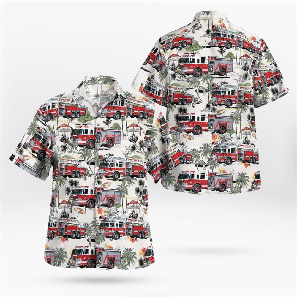 Sayreville, New Jersey, Sayreville Fire Department Morgan Hose & Chemical Company #1 Hawaiian Shirt - Gifts For Firefighters In Sayreville, NJ