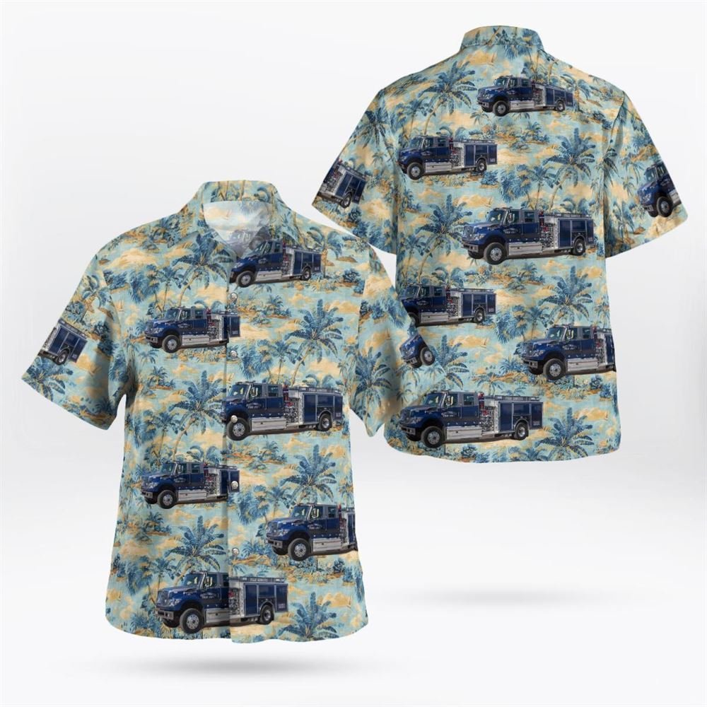 Schenectady, New York, Plotterkill Fire Department Hawaiian Shirt - Gifts For Firefighters In Schenectady, NY