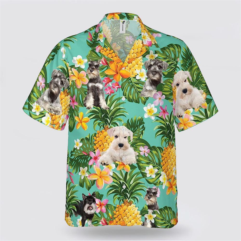 Schnauzer On The Flower BananaTropic Background Hawaiian Shirt - Pet Lover Hawaiian Shirts
