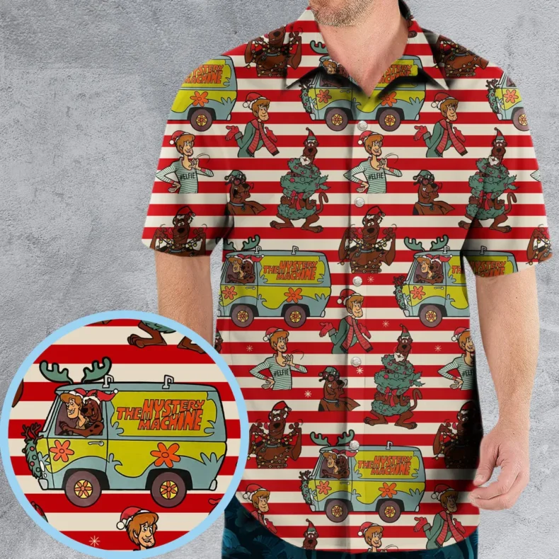 Scooby Doo Shaggy Mystery Machine Christmas Hawaiian Shirt
