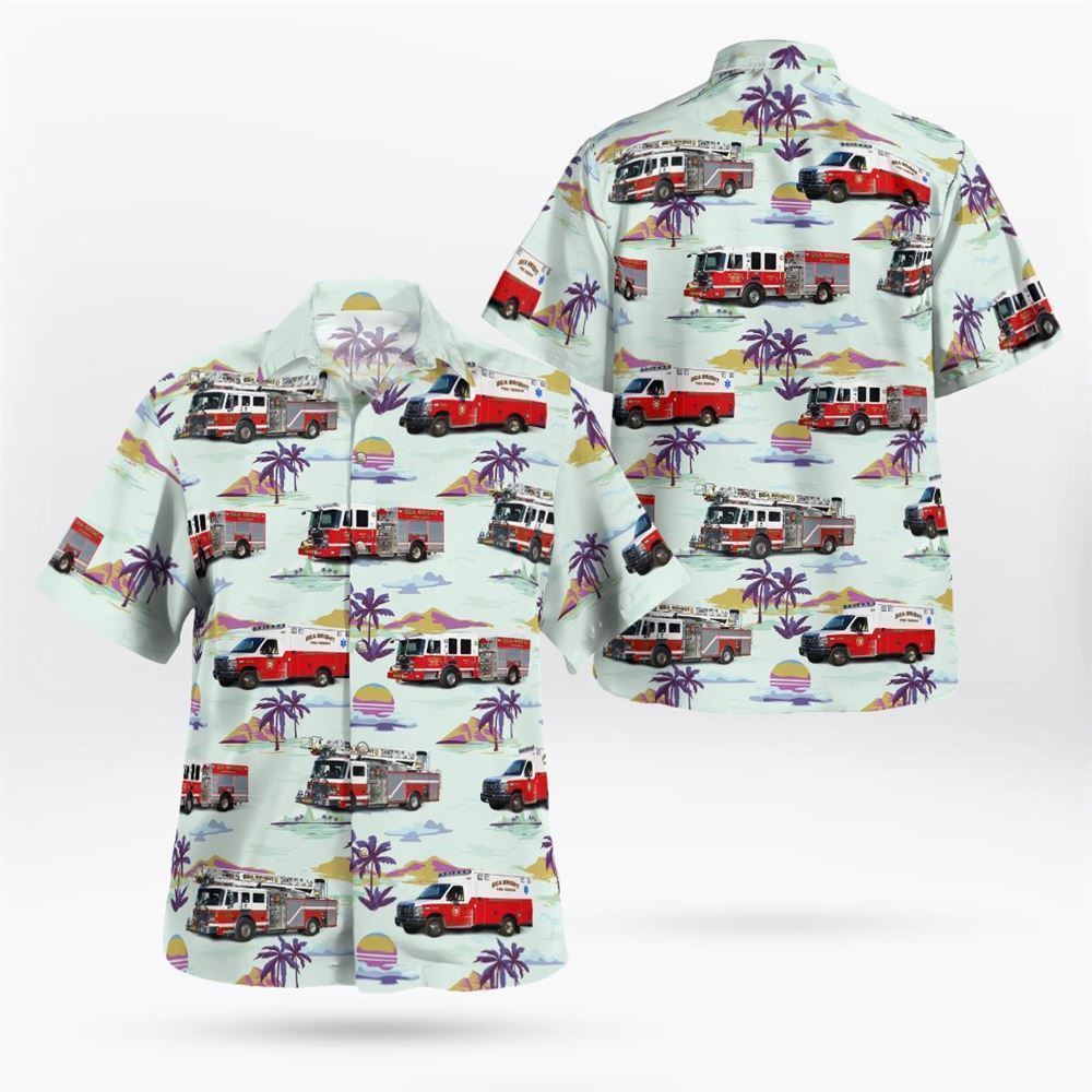Sea Bright Fire Department Station 43-1, Sea Bright, New Jersey Hawaiian Shirt - Gifts For Firefighters In Sea Bright, NJ