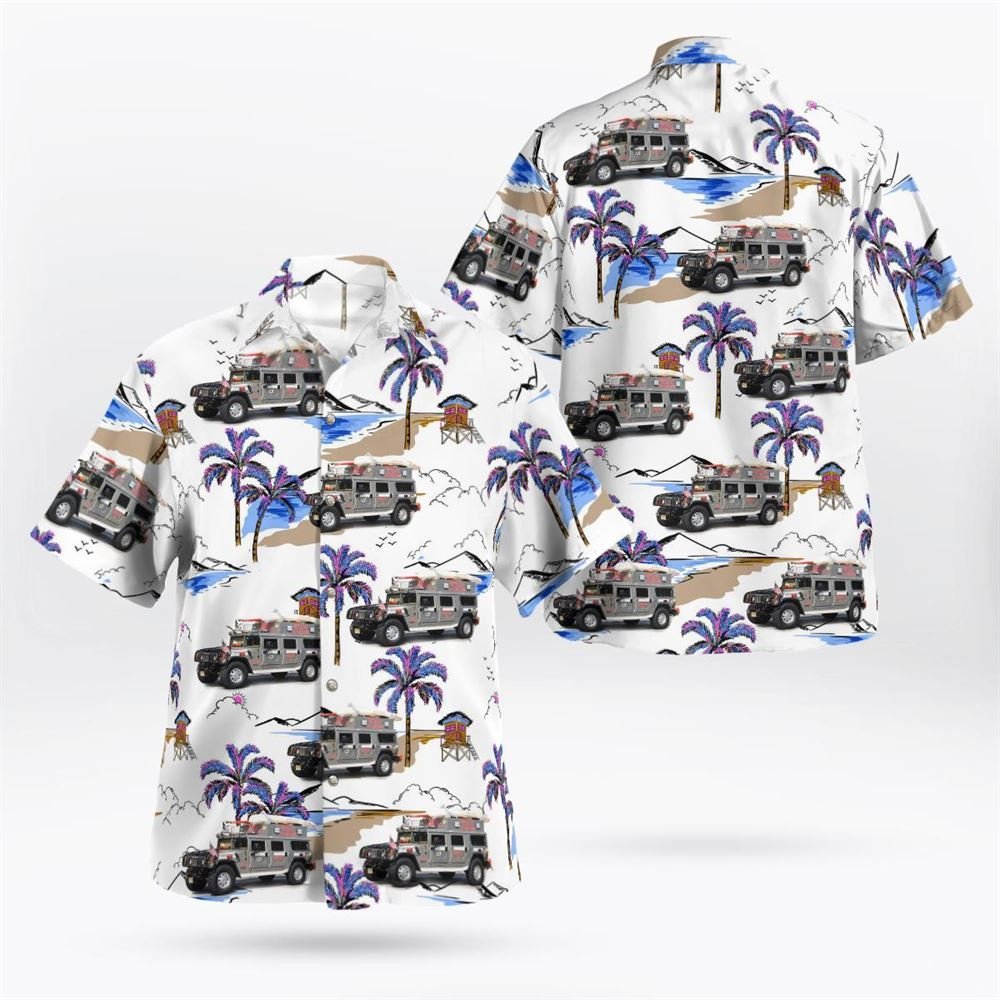 Seaside Park, New Jersey, Seaside Park Fire Company Station 45 Water Rescue 4526 Hawaiian Shirt - Gifts For Firefighters In NJ