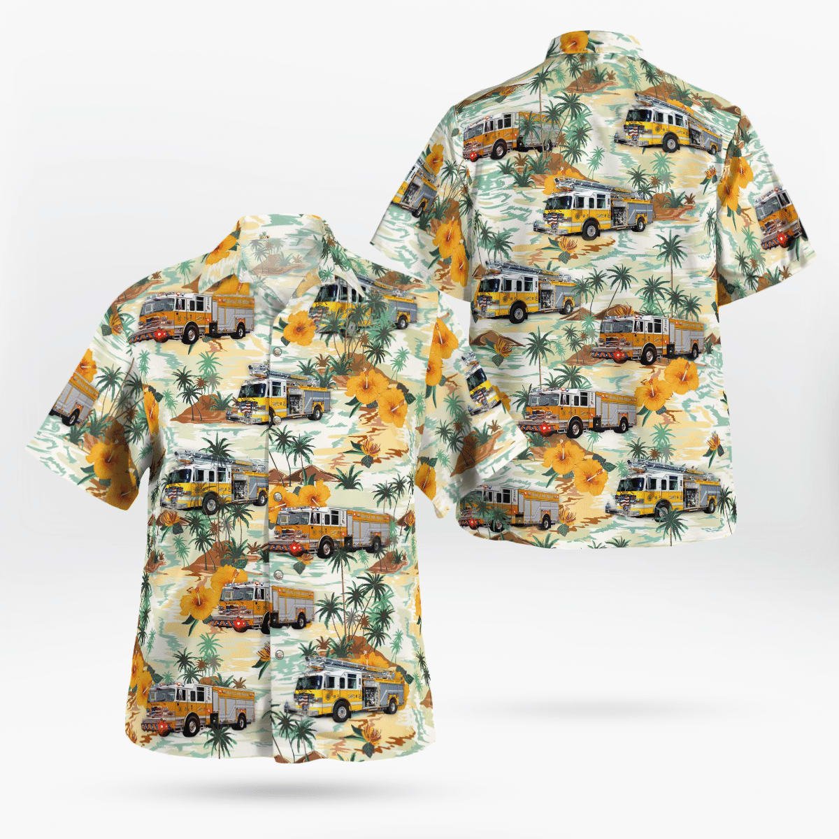 Seaville Volunteer Fire and Rescue Company, Ocean View, New Jersey Hawaiian Shirt - Gifts For Firefighters In Seaville, NJ