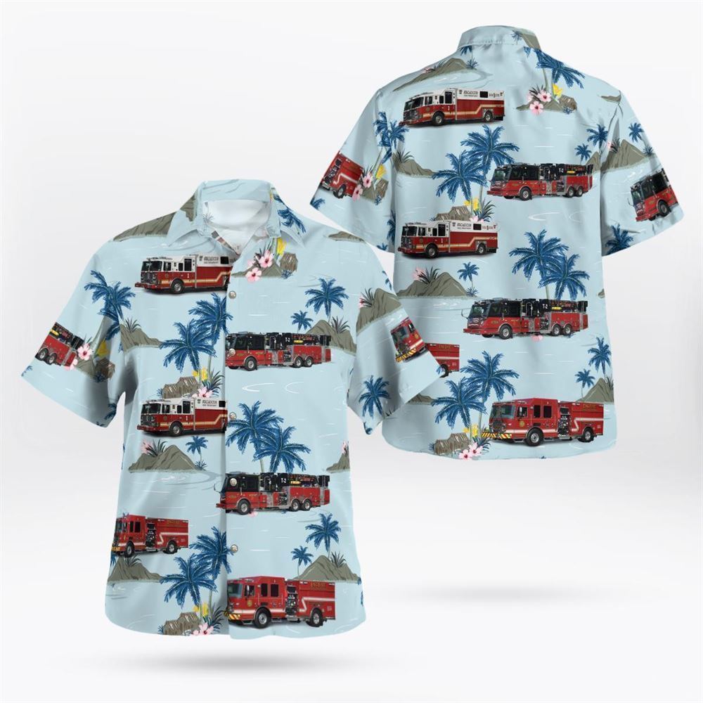 Secaucus, New Jersey, Secaucus Fire Department Hawaiian Shirt - Gifts For Firefighters In Secaucus, NJ