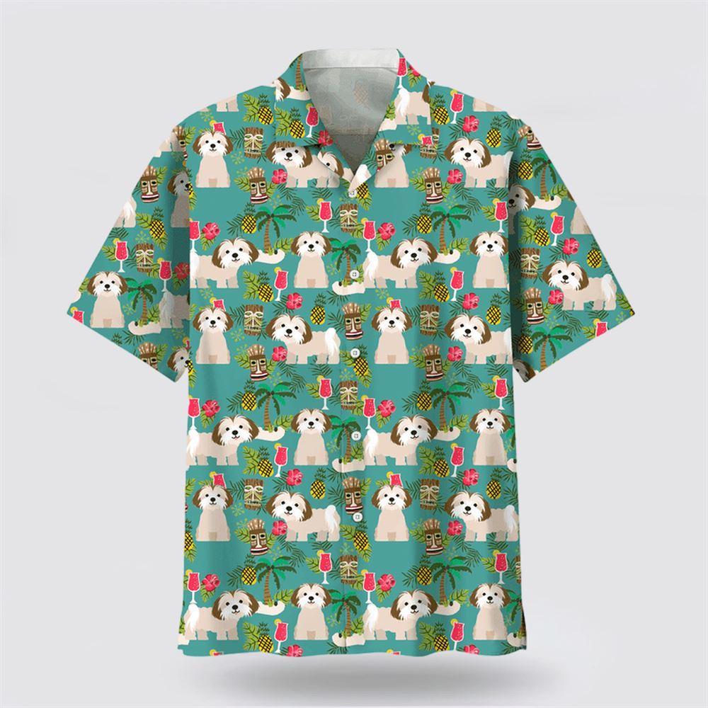 Shih Tzu Hawaiian Beach Hawaiian Shirt - Dog Lover Hawaiian Shirts