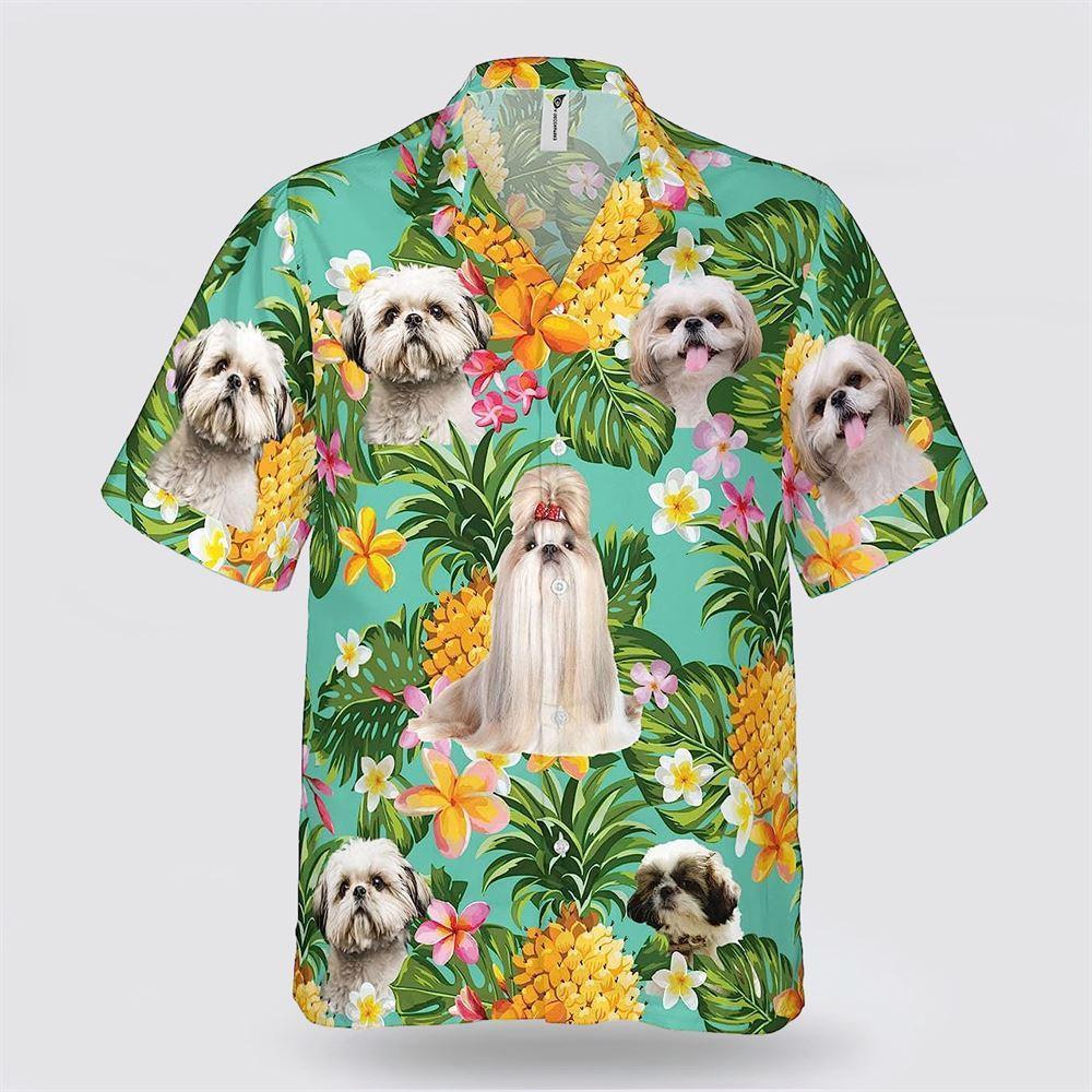 Shih Tzu On The Flower BananaTropic Background Hawaiian Shirt - Pet Lover Hawaiian Shirts