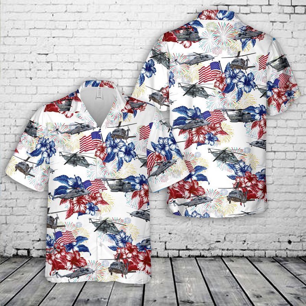 Sikorsky Mh-53 Pave Low Hawaiian Fourth Of July Shirt, 4th Of July Hawaiian Shirt, 4th Of July Shirt