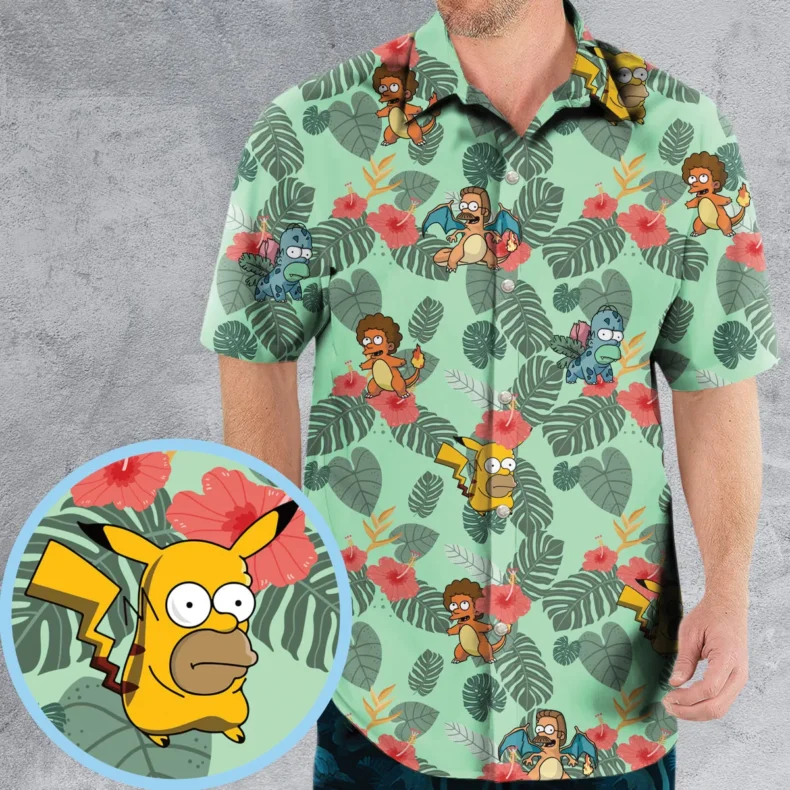 Simpsonmon The Simpsons Pokemon Mashup Hawaiian Shirt