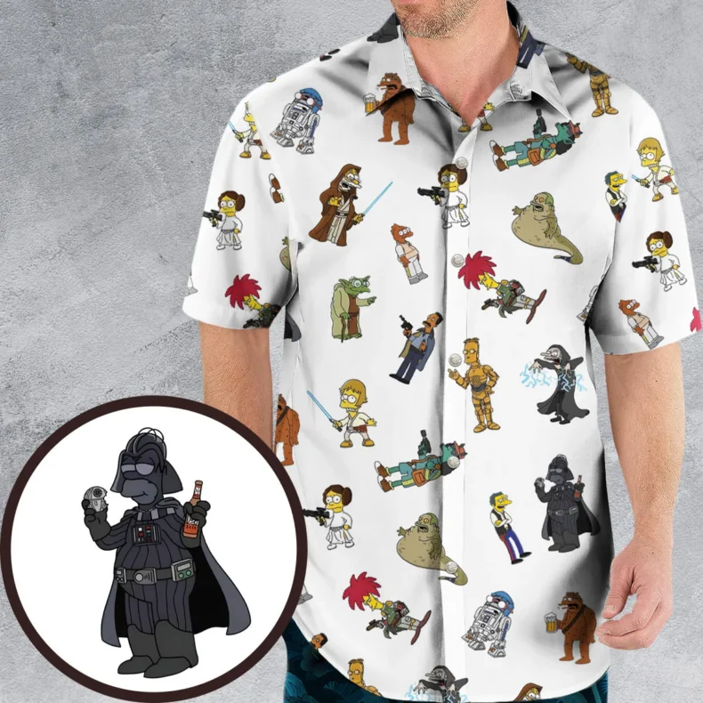Simpsons Star Wars Mashup Hawaiian Shirt