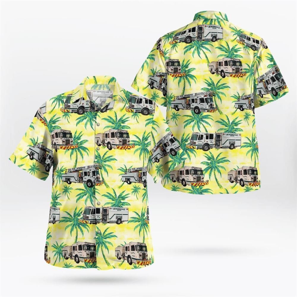 Somerdale, New Jersey, Somerdale Fire Department Hawaiian Shirt - Gifts For Firefighters In Somerdale, NJ
