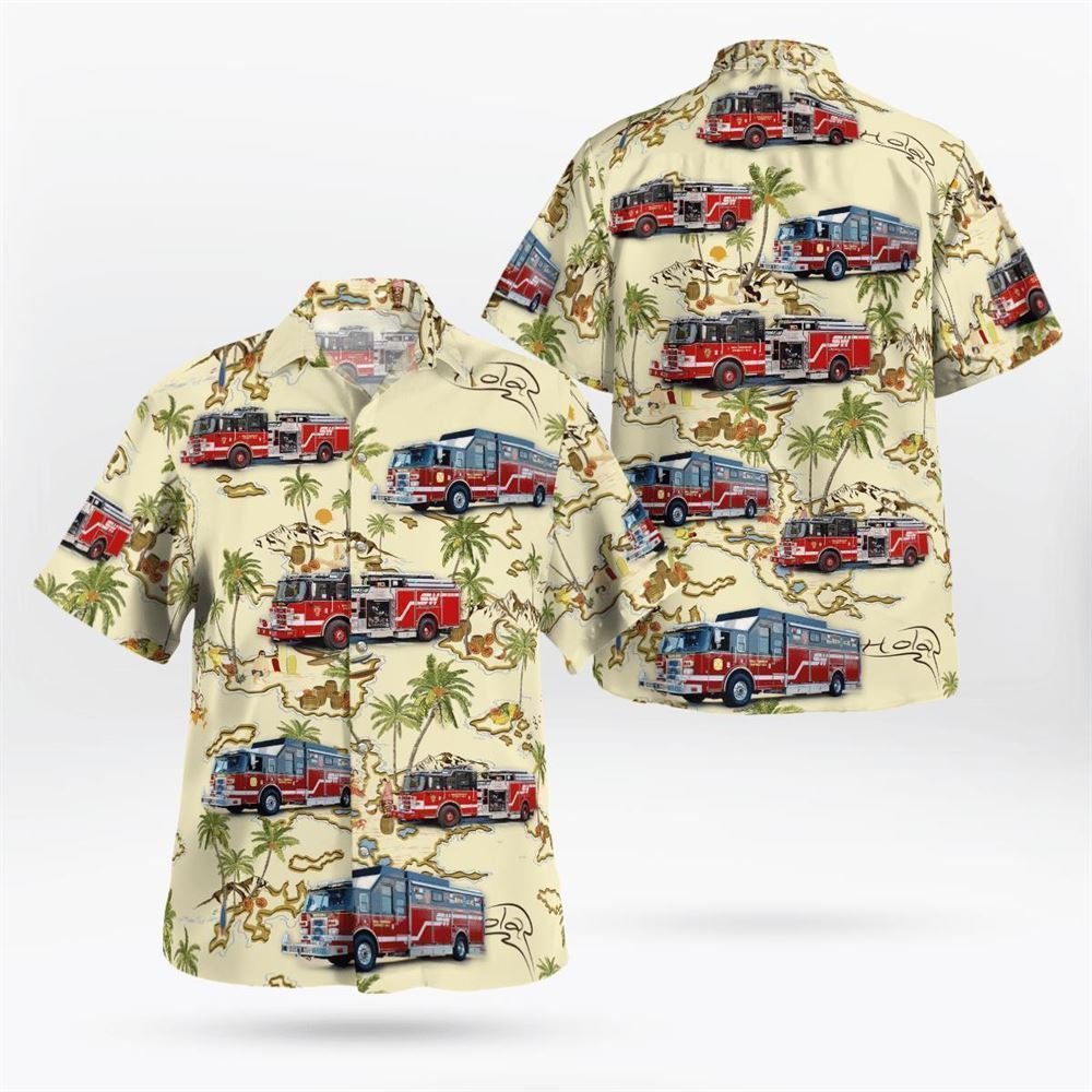 South Wall Fire Rescue, Manasquan, New Jersey Hawaiian Shirt - Gifts For Firefighters In South Wall, NJ