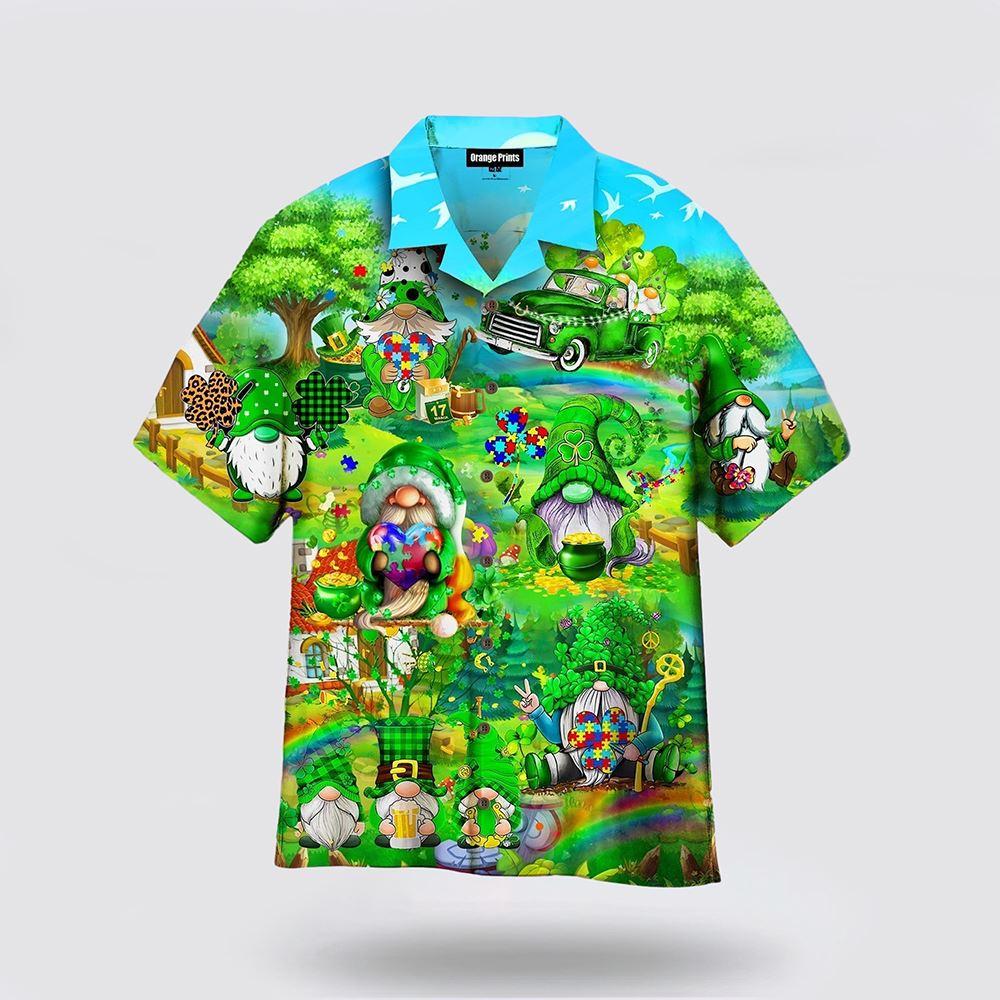 St Patrick's Day Hawaiian Shirt, Amazing Cute Green Gnomes St Patricks Day Hawaiian Shirt, St Patricks Day Shirts