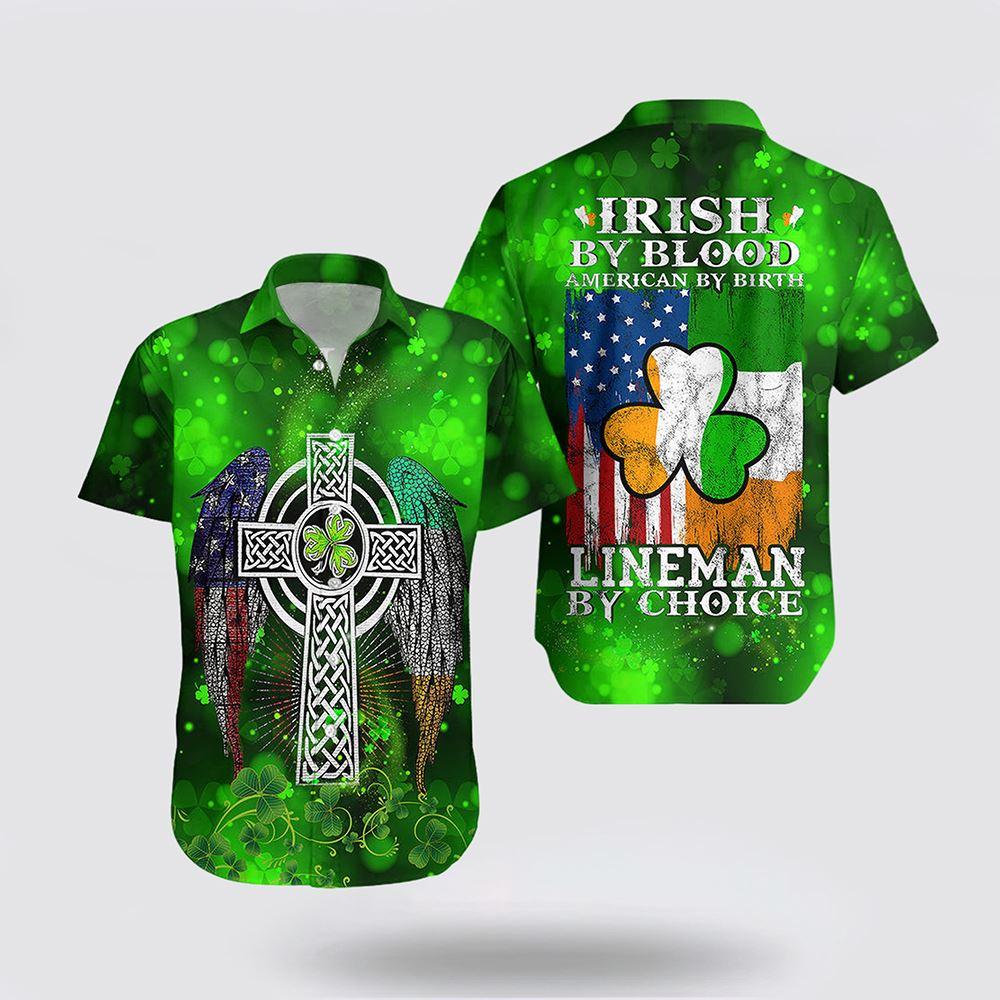 St Patrick's Day Hawaiian Shirt, Irish Lineman St Patricks Day Hawaiian Shirt, St Patricks Day Shirts