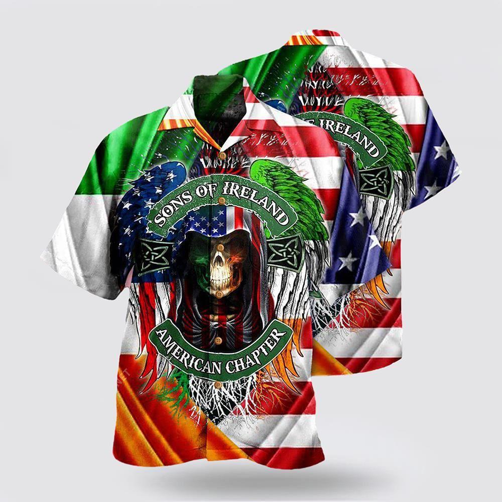 St Patrick's Day Hawaiian Shirt, Irish Son Of Ireland American Chapter Saint Patricks Day Hawaiian Shirt, St Patricks Day Shirts